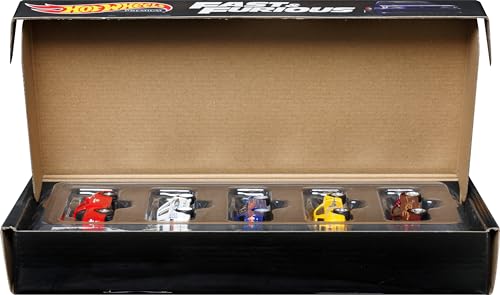 0194735101955 - HOT WHEELS FAST AND FURIOUS PREMIUM BUNDLE, SET OF 5 DIE-CAST 1:64 SCALE TOY CARS IN COLLECTIBLE BOX (AMAZON EXCLUSIVE)