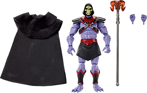0194735111473 - MASTERS OF THE UNIVERSE MASTERVERSE ACTION FIGURE HORDE SKELETOR, COLLECTIBLE WITH 30 ARTICULATIONS, SOFT GOODS CAPE, SWAP HANDS