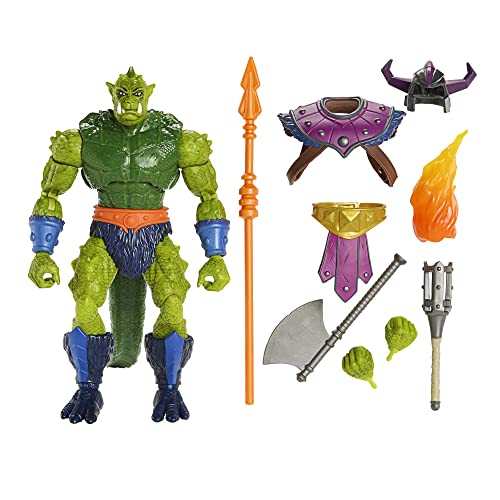 0194735111633 - MASTERS OF THE UNIVERSE MASTERVERSE ACTION FIGURE OVERSIZED NEW ETERNIA WHIPLASH, 8.5 INCHES, 30 ARTICULATIONS, BATTLE ACCESSORIES