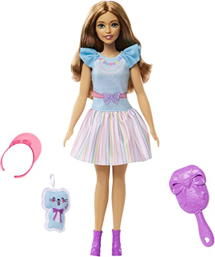 0194735114559 - BARBIE DOLL FOR PRESCHOOLERS, BRUNETTE, MY FIRST TERESA DOLL, KIDS TOYS AND GIFTS, PLUSH BUNNY, ACCESSORIES, SOFT POSEABLE BODY