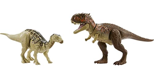0194735115556 - JURASSIC WORLD 2 DINOSAURS ROAR STRIKERS IGUANODON & SKORPIOVENATOR ACTION FIGURES WITH SOUNDS & ATTACK MOTIONS, ROARIN BATTLE PACK TOY GIFT