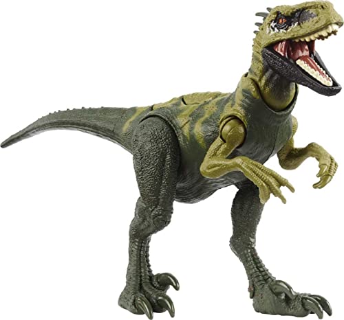 0194735116195 - JURASSIC WORLD STRIKE ATTACK DINOSAUR TOY ATROCIRAPTOR WITH MOVABLE JOINTS & SINGLE STRIKE ACTION, PHYSICAL & DIGITAL PLAY
