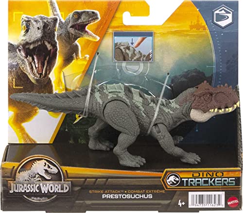 0194735116232 - JURASSIC WORLD STRIKE ATTACK DINOSAUR TOY PRESTOSUCHUS WITH MOVABLE JOINTS & SINGLE STRIKE ACTION, PHYSICAL & DIGITAL PLAY