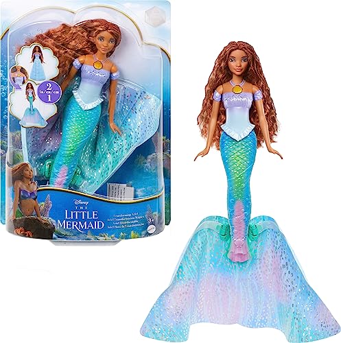 0194735121458 - DISNEY THE LITTLE MERMAID TRANSFORMING ARIEL FASHION DOLL, SWITCH FROM HUMAN TO MERMAID, TOYS INSPIRED BY THE MOVIE
