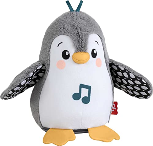0194735136742 - FISHER-PRICE PLUSH NEWBORN TUMMY TIME TOY, FLAP & WOBBLE PENGUIN, BABY SENSORY TOY WITH MUSIC AND MOTION