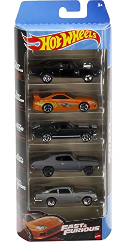 0194735137602 - HOT WHEELS CARS, 5 FAST & FURIOUS 1:64 SCALE VEHICLES, TOY RACE & DRIFT CAR REPLICAS FROM THE FAST MOVIES, EXCLUSIVE DECO, GIFTS FOR KIDS & COLLECTORS