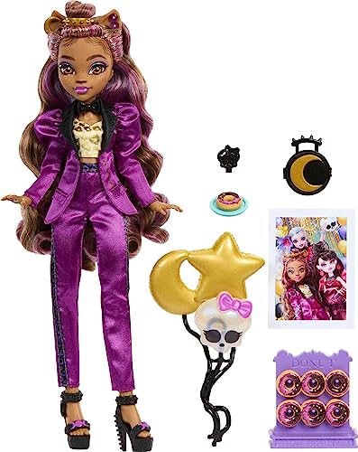 0194735139408 - MONSTER HIGH CLAWDEEN WOLF DOLL IN MONSTER BALL PARTY FASHION WITH THEMED ACCESSORIES LIKE BALLOONS