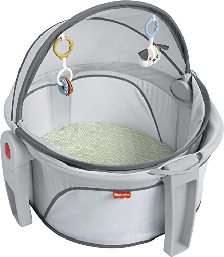 0194735152339 - FISHER-PRICE PORTABLE BABY BASSINET AND TRAVEL PLAY AREA WITH 2 TOYS, ON-THE-GO BABY DOME, PUPPY PERFECTION