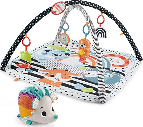 0194735155118 - FISHER-PRICE 3-IN-1 BABY GYM AND ACTIVITY MAT GIFT SET WITH HEDGEHOG PLUSH SENSORY TOY, MUSIC GLOW AND GROW GYM