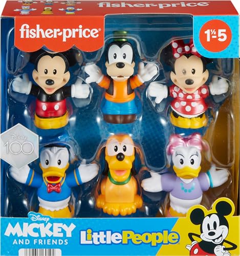 0194735160594 - FISHER-PRICE LITTLE PEOPLE TODDLER TOYS DISNEY 100 MICKEY & FRIENDS FIGURE PACK WITH 6 CHARACTERS FOR AGES 18+ MONTHS