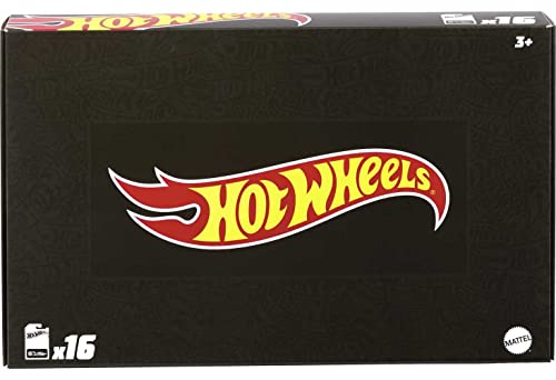 0194735166046 - HOT WHEELS BASICS BLACK BOX, 16 FIRST-APPEARANCE TOY CARS IN 1:64 SCALE, POSSIBLY INCLUDES A TREASURE HUNT CAR, TOY FOR COLLECTORS & KIDS 3 YEARS OLD & OLDER