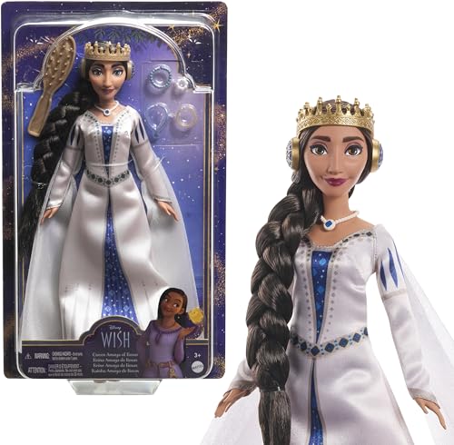 0194735172436 - MATTEL DISNEY WISH QUEEN AMAYA OF ROSAS FASHION DOLL, POSABLE DOLL IN REMOVABLE OUTFIT & SHOES WITH ACCESSORIES