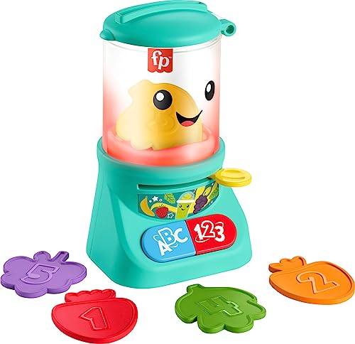 0194735182725 - FISHER-PRICE LAUGH & LEARN BABY & TODDLER TOY COUNTING & COLORS SMOOTHIE MAKER PRETEND BLENDER WITH MUSIC & LIGHTS FOR AGES 9+ MONTHS