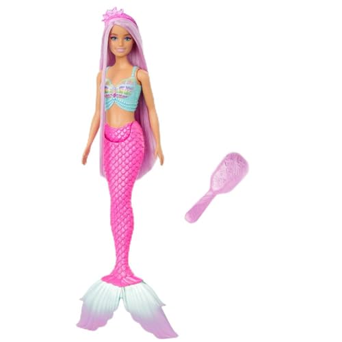 0194735183692 - BARBIE MERMAID DOLL WITH 7-INCH-LONG PINK FANTASY HAIR AND COLORFUL ACCESSORIES FOR STYLING PLAY LIKE HEADBAND AND BARRETTES