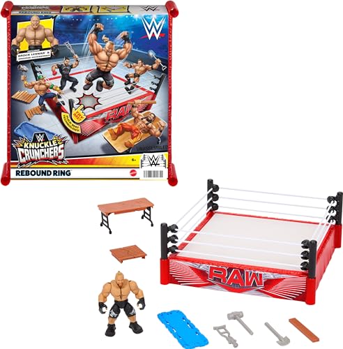 0194735215751 - MATTEL WWE ACTION FIGURE PLAYSET KNUCKLE CRUNCHERS REBOUND RING WITH ACCESSORIES AND FLEX MAT TECHNOLOGY