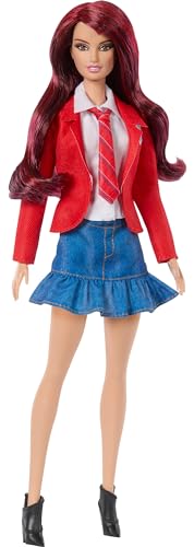 0194735231140 - BARBIE ROBERTA DOLL WEARING REMOVABLE SCHOOL UNIFORM WITH BOOTS, NECKTIE & LONG RED HAIR, INSPIRED BY REBELDE & RBD