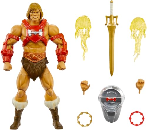 0194735243655 - MASTERS OF THE UNIVERSE MASTERVERSE NEW ETERNIA THUNDER PUNCH HE-MAN MOTU ACTION FIGURE, ARMOR, SWORD & HAND EFFECTS, 30 JOINTS, SWAP HANDS