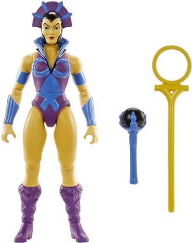 0194735244157 - MASTERS OF THE UNIVERSE ORIGINS TOY, EVIL-LYN CARTOON COLLECTION ACTION FIGURE, 5.5-INCH MOTU VILLAIN, 16 ARTICULATIONS, WAND & STAFF & COMIC