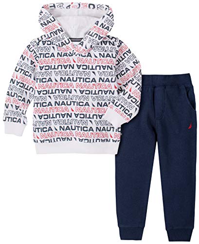 0194753197787 - NAUTICA BABY BOYS 2 PIECES HOODED PULLOVER PANTS SET, PRINT/BLUE, 12M