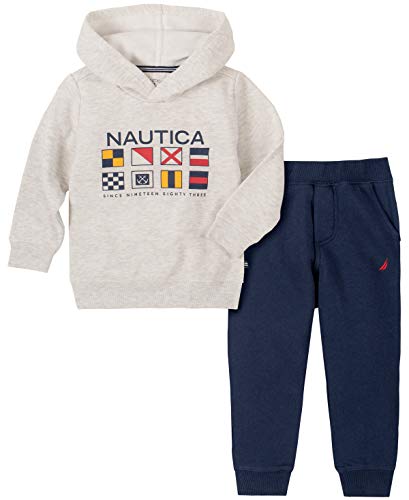 0194753197831 - NAUTICA BABY BOYS 2 PIECES HOODED PULLOVER PANTS SET, HEATHER GRAY, 3-6 MONTHS