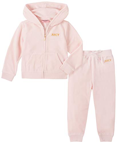 0194753226258 - JUICY COUTURE BABY GIRLS 2 PIECES HOODED JOG SET, LIGHT PINK, 3-6 MONTHS