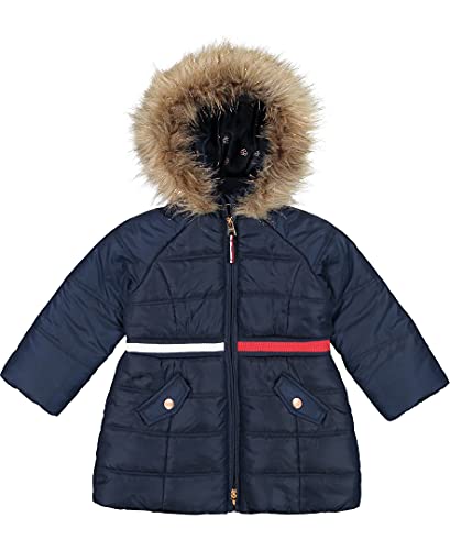 0194753459496 - TOMMY HILFIGER BABY GIRLS LONG LENGTH QUILTED PUFFER JACKET, FA21 SEQUIN NAVY BLAZER, 12M