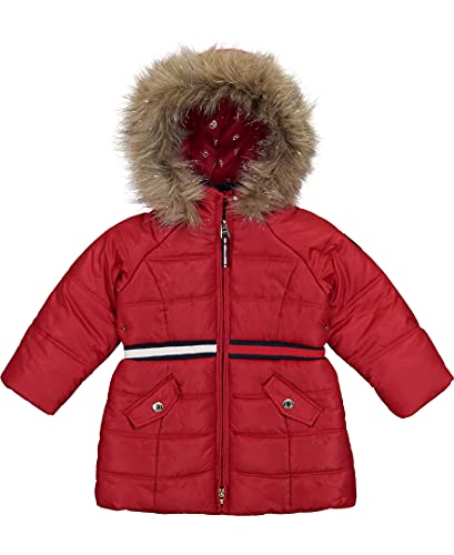 0194753459649 - TOMMY HILFIGER BABY GIRLS LONG LENGTH QUILTED PUFFER JACKET, FA21 SEQUIN SCARLET SAGE, 24M