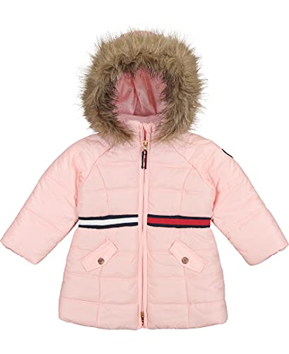 0194753459717 - TOMMY HILFIGER BABY GIRLS LONG LENGTH QUILTED PUFFER JACKET, FA21 SEQUIN CRYSTAL ROSE, 12M