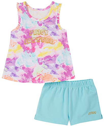 0194753644298 - JUICY COUTURE BABY GIRLS 2 PIECES SHORTS SET, PRINTED TIE DYE/SEAHORSE, 18M