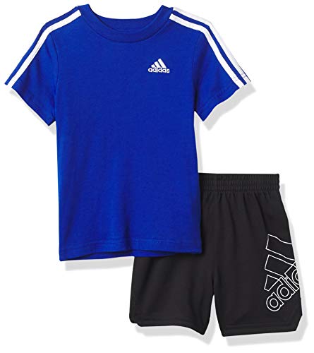 0194870305157 - ADIDAS BABY BOYS 3S FT INF SHORTS SET, TEAM ROYAL BLUE, 3-6 MONTHS US