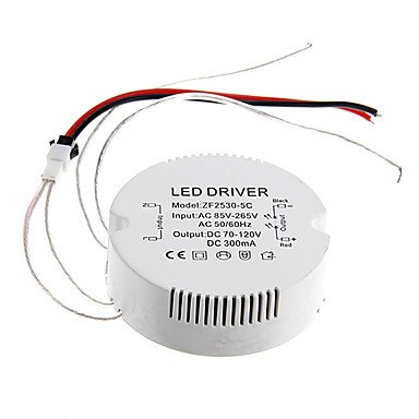 0019489312931 - JJE 0.3A 25-30W DC 70-120V TO AC 85-265V CIRCULAR EXTERNAL CONSTANT CURRENT POWER SUPPLY DRIVER FOR LED CEILING LAMP