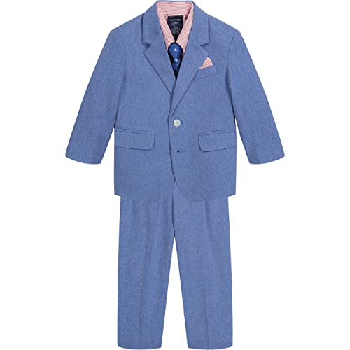 0194931288771 - NAUTICA BABY BOYS 4-PIECE SUIT SET WITH DRESS SHIRT, JACKET, PANTS, AND TIE, BLUE JEAN, 18 MONTHS