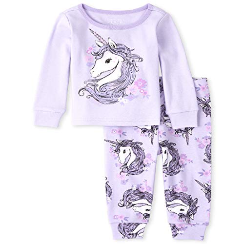 0194936123312 - THE CHILDRENS PLACE GIRLS BABY AND TODDLER UNICORN SNUG FIT COTTON PAJAMAS, LOVELY LAVENDER, 4T