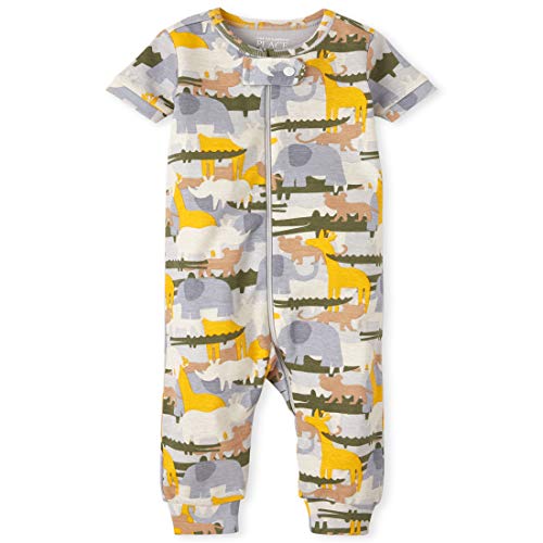 0194936510525 - THE CHILDRENS PLACE UNISEX BABY AND TODDLER SAFARI SNUG FIT COTTON ONE PIECE PAJAMAS, ATMOSPHERE, 0-3MONTHS