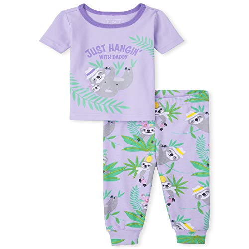 0194936511874 - THE CHILDRENS PLACE BABY AND TODDLER GIRLS HANGIN WITH DAD SNUG FIT COTTON PAJAMAS, LOVELY LAVENDER, 6T