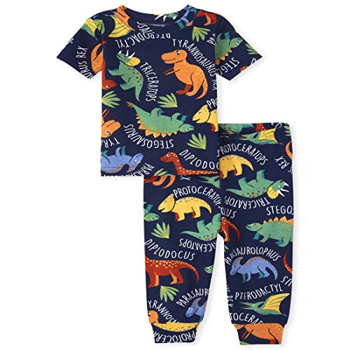 0194936514967 - THE CHILDRENS PLACE BABY AND TODDLER BOYS DINO SNUG FIT COTTON PAJAMAS, THUNDER BLUE, 12-18MOS
