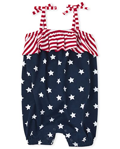 0194936611468 - THE CHILDRENS PLACE BABY GIRLS SLEEVELESS ROMPER, AMERICAN STARS, 3-6 MONTHS