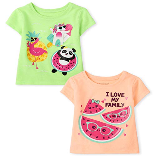 0194936616982 - THE CHILDRENS PLACE BABY AND TODDLER GIRLS GRAPHIC TEE 2-PACK, MULTI CLR, 4T