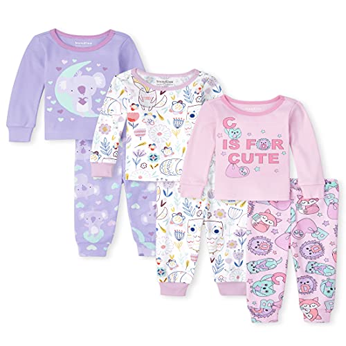 0194936789624 - THE CHILDRENS PLACE BABY TODDLER GIRL ANIMALS SNUG FIT COTTON 4-PIECE PAJAMAS, PINK ADMIRER, 2T