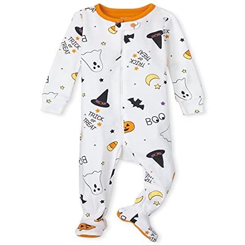 0194936790965 - THE CHILDRENS PLACE BABY AND TODDLER HALLOWEEN SNUG FIT COTTON ONE PIECE PAJAMAS, WHITE, 4T