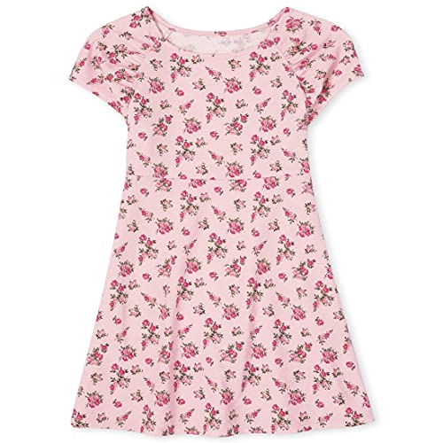 0194936857330 - THE CHILDRENS PLACE BABY GIRLS FLORAL DRESS, LT PLUM, X-SMALL
