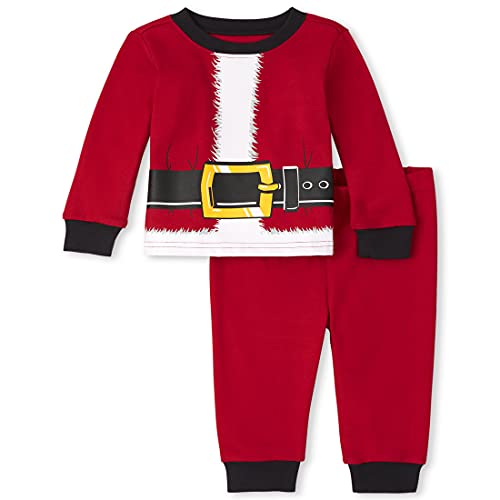 0194936902542 - THE CHILDRENS PLACE BABY AND TODDLER HOLIDAY 2 PIECE SNUG FIT COTTON PAJAMAS, RUBY, 3-6 MONTHS