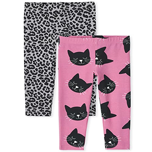 0194936926272 - THE CHILDRENS PLACE BABY TODDLER GIRL PRINT KNIT LEGGINGS 2-PACK, IN THE PINK, 2T