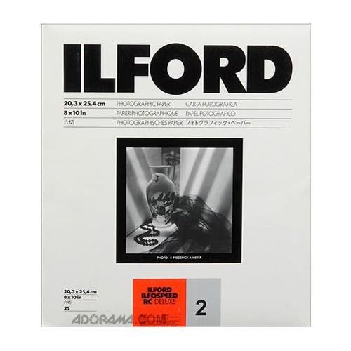 0019498612626 - ILFORD ILFOSPEED RC DELUXE RESIN COATED BLACK & WHITE ENLARGING PAPER - 8X10 - 25 SHEETS - 44M - PEARL SURFACE - GRADE 2 - FOR COMMERCIAL, PRESS, INDUSTRIAL, ADVERTISING, AND DISPLAY WORK