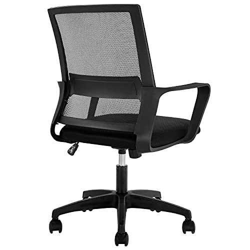 0195030039387 - OFFICE CHAIR ERGONOMIC CHAIR MID BACK MESH DESK CHAIR ADJUSTABLE HEIGHT SWIVEL MESH CHAIR COMPUTER CHAIR WITH ARMREST LUMBAR SUPPORT,BLACK