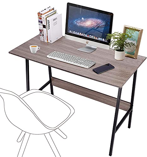 0195030045326 - COMPUTER STUDENT DESK, EASY ASSEMBLY, LAPTOP STUDY TABLE HOME OFFICE WRITING DESK WITH TABLE EDGE PROTECTORS, STURDY DESK WITH TRAPEZOIDAL STRUCTURE & WOOD BLOCK SUPPORT (39 INCH)