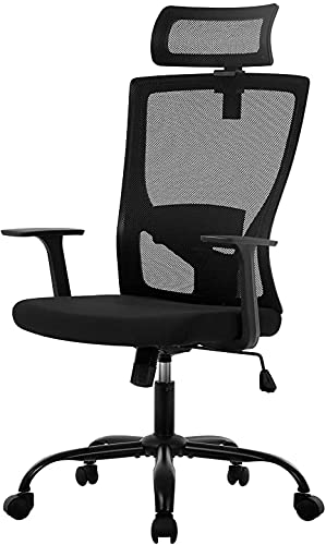 0195030054816 - OFFICE CHAIR COMPUTER CHAIR DESK CHAIR ERGONOMIC SWIVEL CHAIR WITH HEADRESTS MESH BACKREST ADJUSTABLE SEAT HEIGHT ARMRESTS CHAIR FOR WORKING AND RESTING