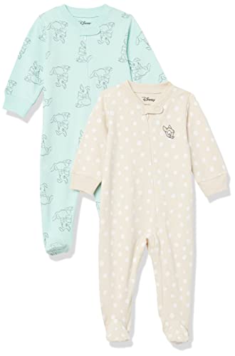 0195111625751 - AMAZON ESSENTIALS BABY DISNEY STAR WARS MARVEL COTTON FOOTED SLEEP AND PLAY, 2-PACK BAMBI NATURE, 9 MONTHS