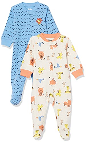 0195111627069 - AMAZON ESSENTIALS BABY DISNEY STAR WARS MARVEL COTTON FOOTED SLEEP AND PLAY, 2-PACK LION KING PLAY EAT ROAR, PREEMIE