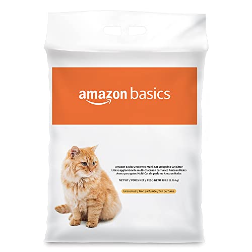 0195111992969 - AMAZON BASICS UNSCENTED MULTI-CAT SCOOPABLE CAT LITTER 18 LB